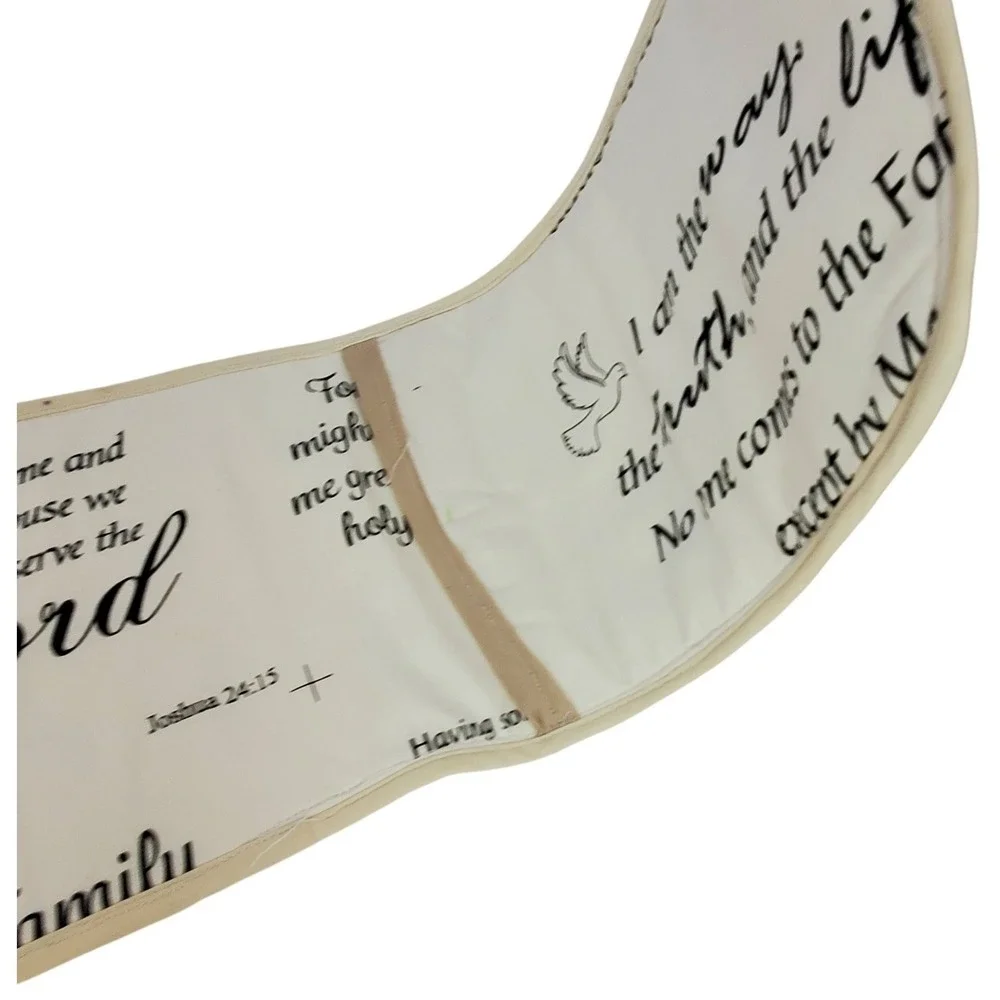 Religious Bible Verse Double Oven Mitt Cream Black Scripture Quotes Long Glove